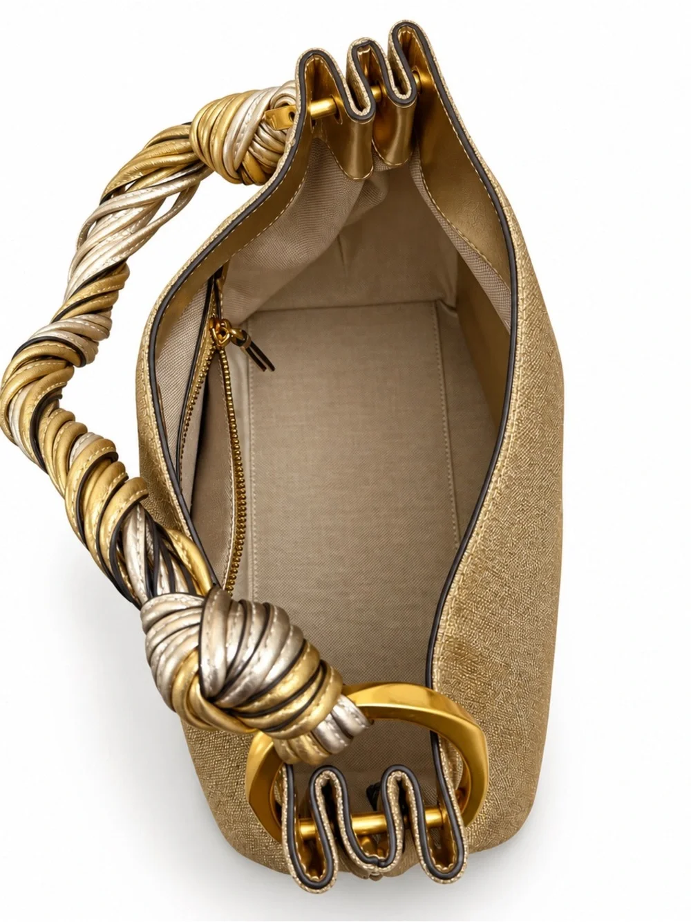 🦋 Donna Karan| Glenwood Small Gold Metallic Shoulder Bag NWOT (includes dustbag)